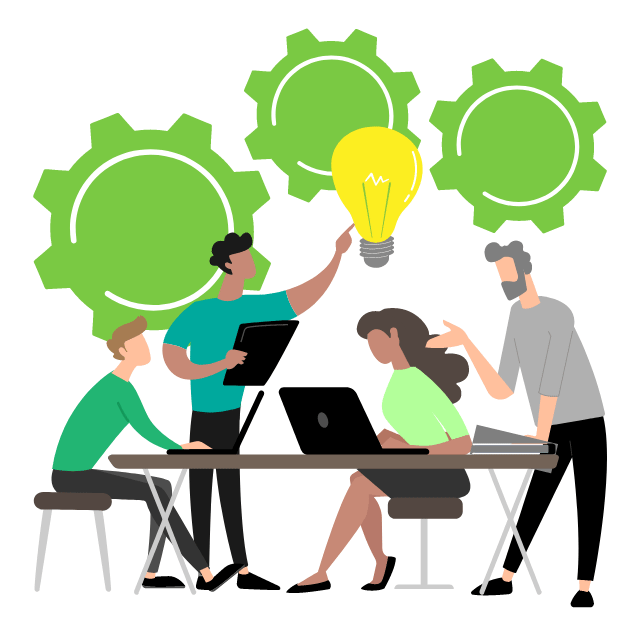 Illustration eines Teams bei der Planung